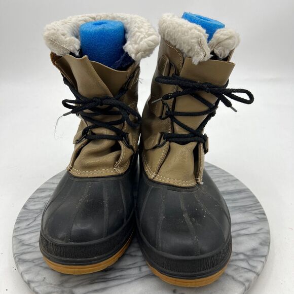 Kamik Boots Mens 8 Beige Waterproof Leather Faux Fur Snow Winter Made In Canada main image 4